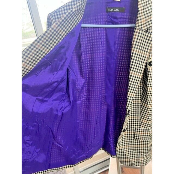 Marc Cain Womens N5 US SZ 12 Virgin Wool Plaid Blazer Jacket NWT! Retail $750 - Picture 6 of 11